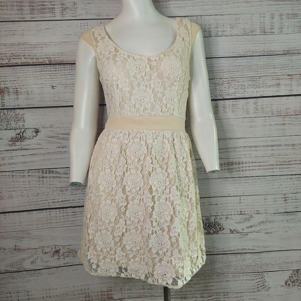 American Eagle Outfitters Womens Lace Floral Mini Summer Dress Open Back